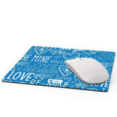 Love Expression Seamless Pattern Blue Mouse Pad